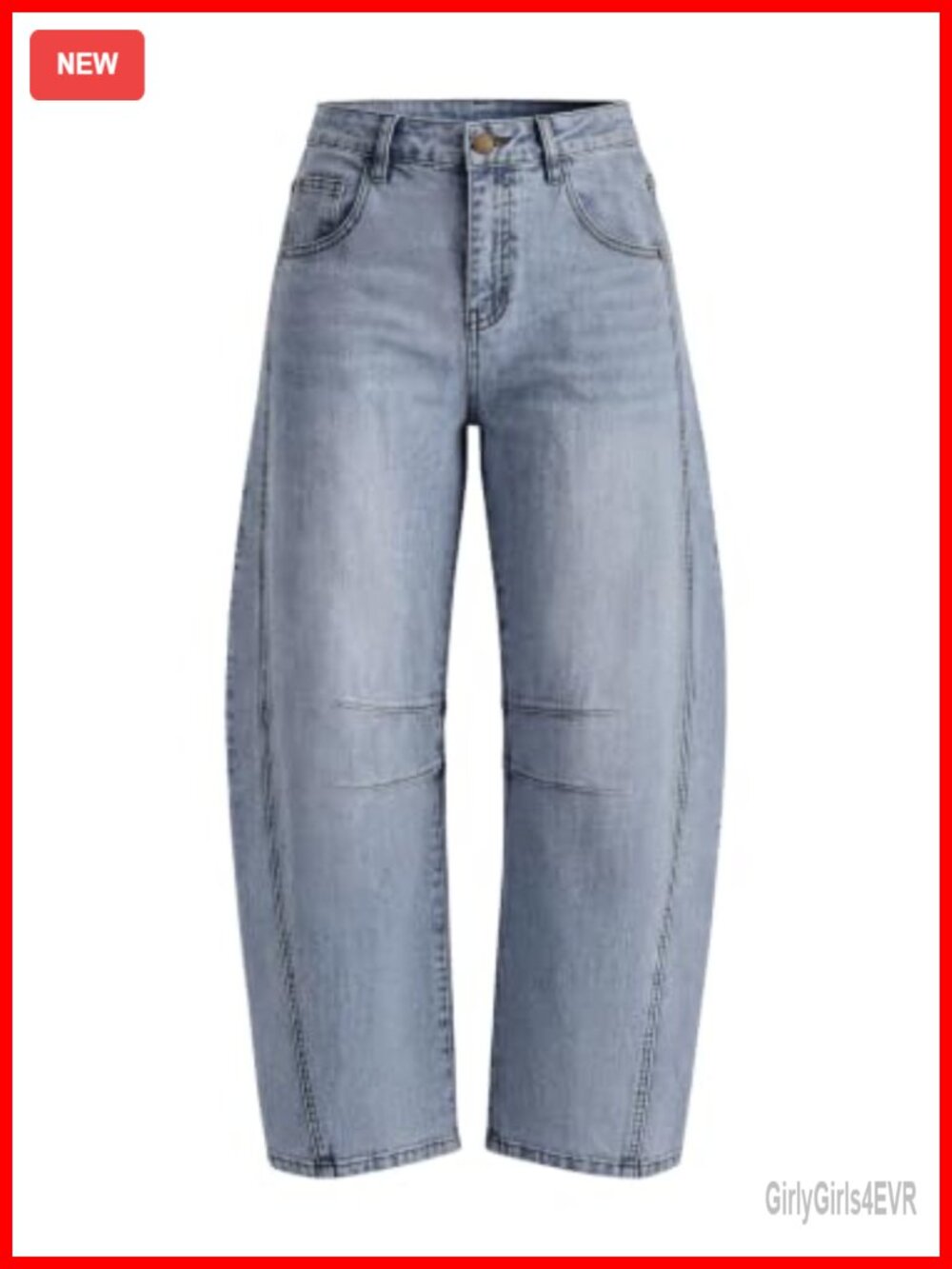 Women's Barrel Baggy High Waisted Jeans Wide Leg Stretch Denim Pants